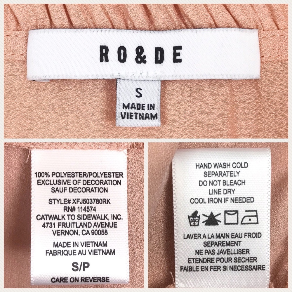 RO & DE Blush Pink Short Slv. Flowy Tie Ruffle Top - Picture 8 of 8